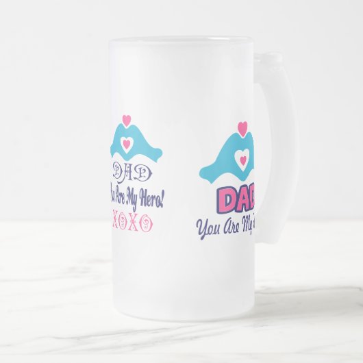 🍺 ↷hou van je vader, je bent mijn held geweldig matglas bierpul (Voorkant rechts)