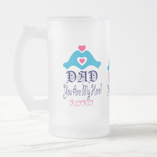🍺 ↷hou van je vader, je bent mijn held geweldig matglas bierpul (Links)