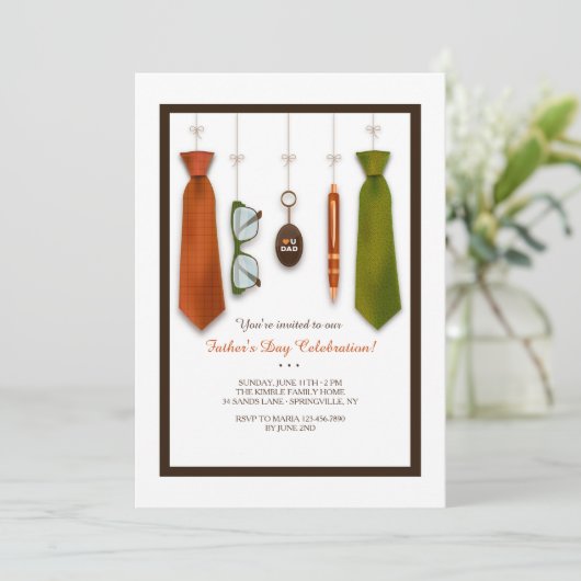 Hou van je vader Vaderdag Uitnodiging (Staand voorkant)