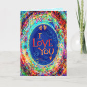 Hou van je Valentijn Bloemenplezier Blauwe Harten Kaart (Voorkant)