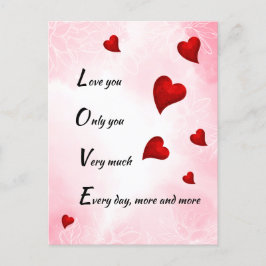 Hou van je, Valentijn Briefkaart