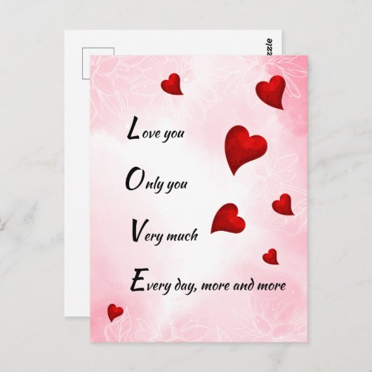 Hou van je, Valentijn Briefkaart (Voorkant / Achterkant)