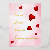 Hou van je, Valentijn Folie Feestdagen Briefkaart (Voorkant)