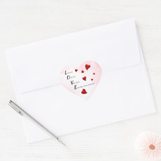 Hou van je, Valentijn Hart Sticker (Envelop)