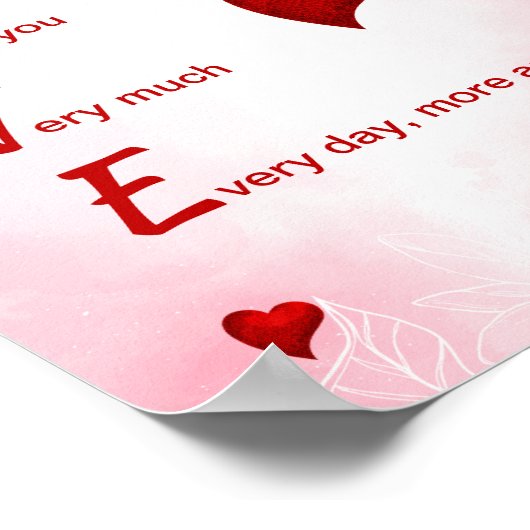 Hou van je, Valentijn Poster (Hoek)