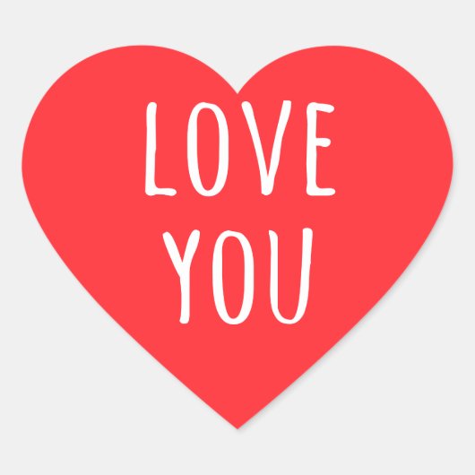 Hou van je Valentijnsdag rood hart Sticker (Voorkant)