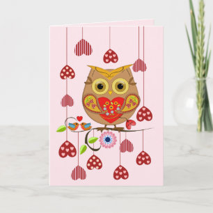 Hou van je Valentijnse uil Feestdagen Kaart
