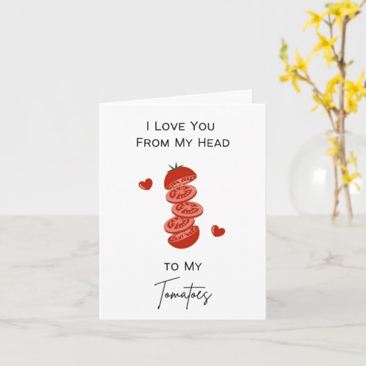 Hou van je Van Hoofd naar Tomaten - Pun Valentijns Kaart (Gele Bloem)