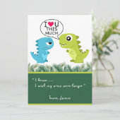 HOU VAN JE, VEEL | Funny T-Rex Valentijnsdag Feestdagenkaart (Staand voorkant)