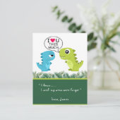 HOU VAN JE, VEEL | Funny T-Rex Valentijnsdag Feestdagenkaart (Staand voorkant)