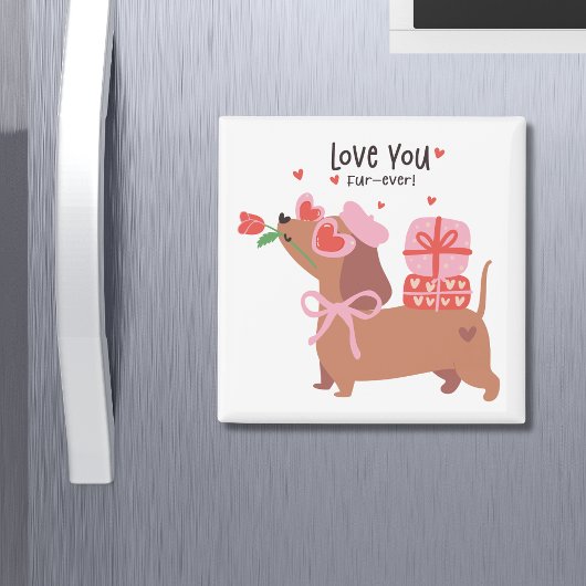 Hou van je vier-ooit Schattigee Franse teckel hond Magneet