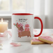 Hou van je vier-ooit Schattigee Franse teckel hond Mok