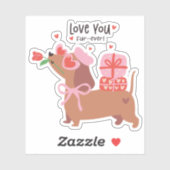 Hou van je vier-ooit Schattigee Franse teckel hond Sticker (Vel)