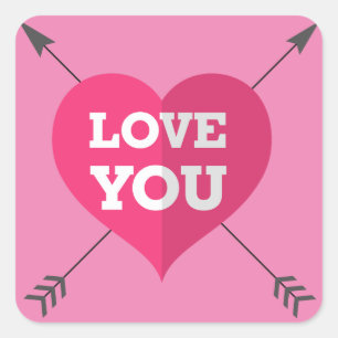 Hou van je vierkante sticker