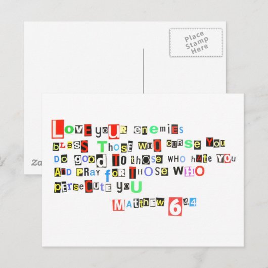 Hou van je vijanden - Matthew 6:44 Briefkaart (Voorkant / Achterkant)