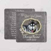 Hou van je voor altijd Dog Memorial Keepslag Aankondiging (Voorkant / Achterkant)