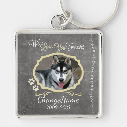 Hou van je voor altijd Dog Memorial Keepslag Sleutelhanger (Voorkant)