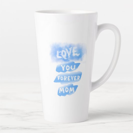 Hou van je voor altijd mama Cloud Blue Moederdag Latte Mok (Rechts)