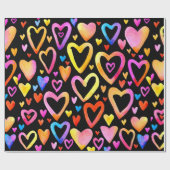 Hou van je. Waterverf illustratie hart. Valentin Cadeaupapier (Vlak)