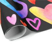 Hou van je. Waterverf illustratie hart. Valentin Cadeaupapier (Rol Hoek)