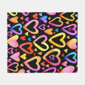 Hou van je. Waterverf illustratie hart. Valentin Fleece Deken (Voorkant (Horizontaal))