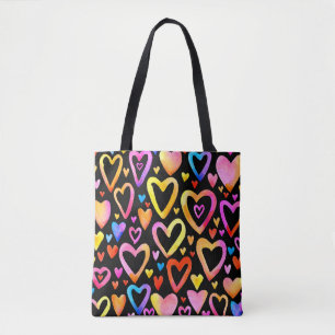 Hou van je. Waterverf illustratie hart. Valentin Tote Bag