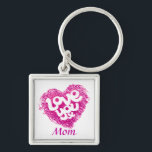 Hou van je x mam sleutelhanger<br><div class="desc">Cute sleutelhanger Love you x design with magenta hart. Pas je eigen naam aan. In dit voorbeeld staat: mama. Uniek ontwerp van Sarah Trett.</div>