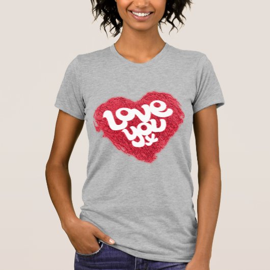 Hou van je x rood hart dames roze t-shirt (Voorkant)