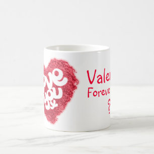 "Hou van je x" Valentijn rode roze mok