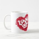 "Hou van je x" Valentijn rode roze mok (Links)