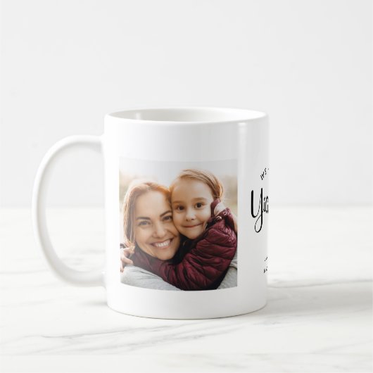 Hou van je YiaYia Hearts Custom Two Photo Koffiemok (Links)