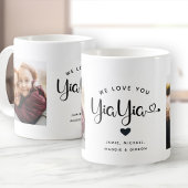Hou van je YiaYia Hearts Custom Two Photo Koffiemok