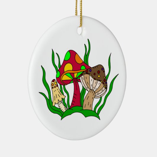 Hou van je zo gek | Kerstmis met champignons Keramisch Ornament (Rechts)