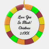 Hou van je zo gek | Kerstmis met champignons Keramisch Ornament (Achterkant)