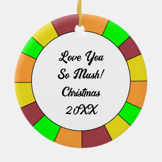 Hou van je zo gek | Kerstmis met champignons Keramisch Ornament (Achterkant)