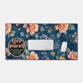 Hou van jezelf - bloemontwerp bureaumat (Keyboard & Muis)