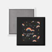 Hou van jezelf eerste Rainbow Pride Sticker Magneet (Voorkant / Achterkant)