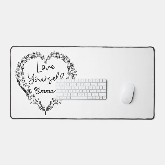 Hou van jezelf Emma. Je naam. Aangepaste naam Bureaumat (Keyboard & Muis)
