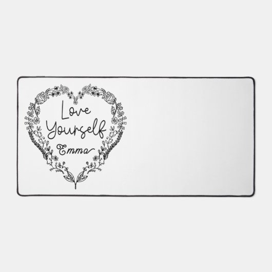 Hou van jezelf Emma. Je naam. Aangepaste naam Bureaumat (Voorkant)