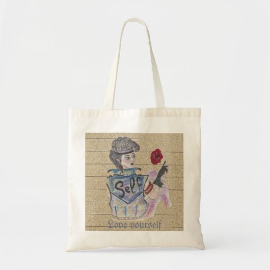 "Hou van jezelf" Empowerment Canvas tas (Voorkant)