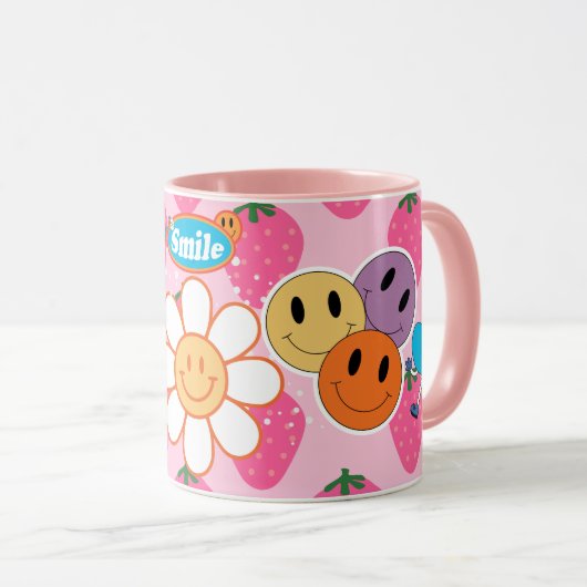 hou van jezelf Grappig Smiley Gezicht Cool Ontwerp Mok (Voorkant rechts)