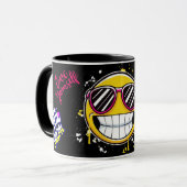 hou van jezelf Grappige Smiley Gezicht Cool Ontwer Mok (Voorkant links)
