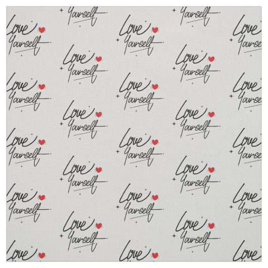 Hou van jezelf handgeschreven script patroon stof (Swatch)