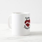 Hou van jezelf Hart Omarm Design Koffiemok (Voorkant links)