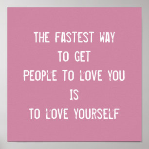 Hou van jezelf, inspirerend motivatie citaat poster