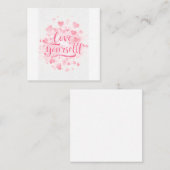 Hou van jezelf Inspirerend papieren Kaart" Vierkante Visitekaartje (Voorkant / Achterkant)