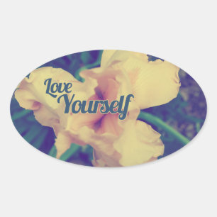 Hou van jezelf iris ovale sticker