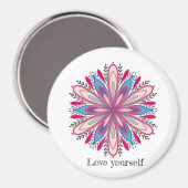 Hou van jezelf Mandala Bloemen Magneet (Voorkant / Achterkant)