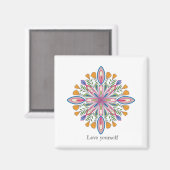 Hou van jezelf Mandala Floral Magneet (Voorkant / Achterkant)