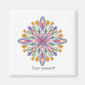 Hou van jezelf Mandala Floral Magneet (Voorkant)